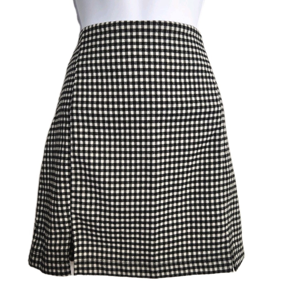 Eyeshadow Gingham Mini Skirt Womens Size 5 Black White Check Y2K Preppy Small